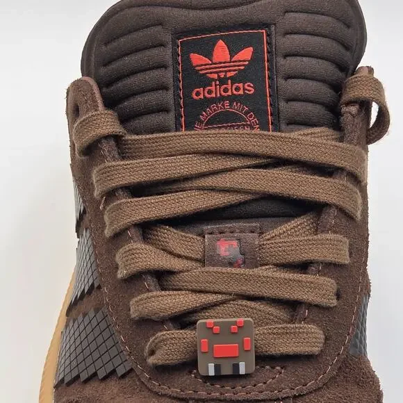 adidas Samba XLG x Minecraft Kids Sneakers Shoes JQ8934 Brown Size 6 New